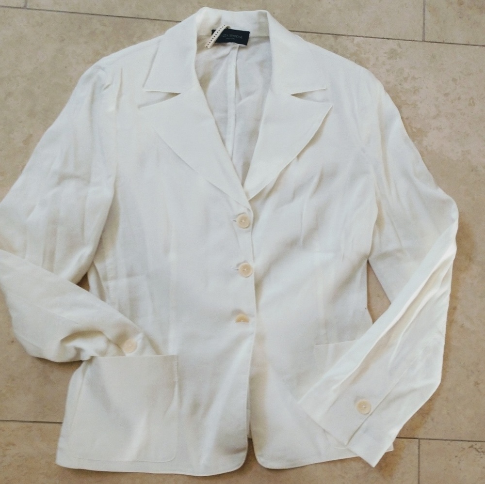 White Linen Piazza Sempione Blazer